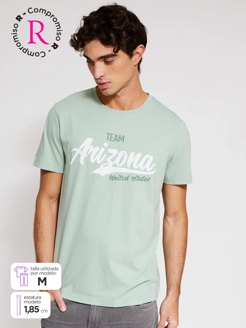 POLERA HOMBRE ROBERT LEWIS ALGODÓN MANGA CORTA ESTAMPADA - 1