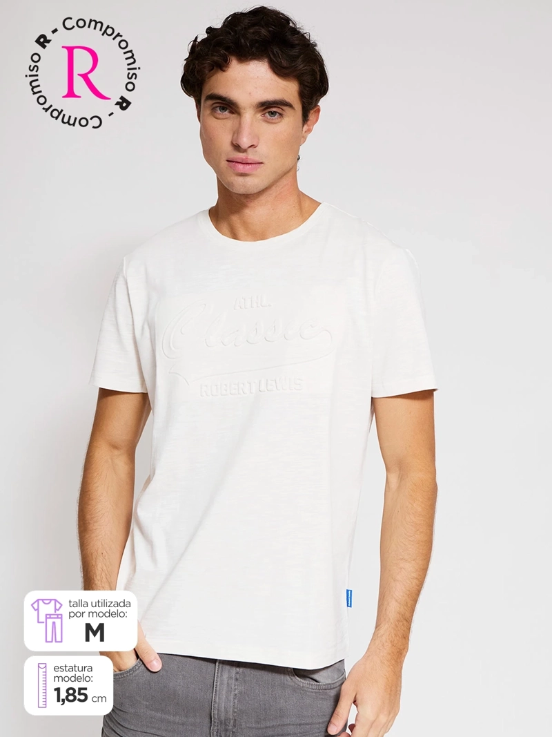 POLERA HOMBRE ROBERT LEWIS ALGODÓN MANGA CORTA ESTAMPADA - 1