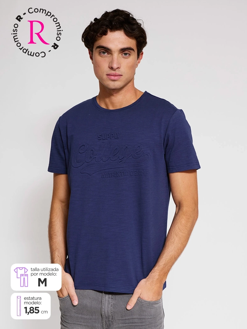 POLERA HOMBRE ROBERT LEWIS ALGODÓN MANGA CORTA ESTAMPADA - 1