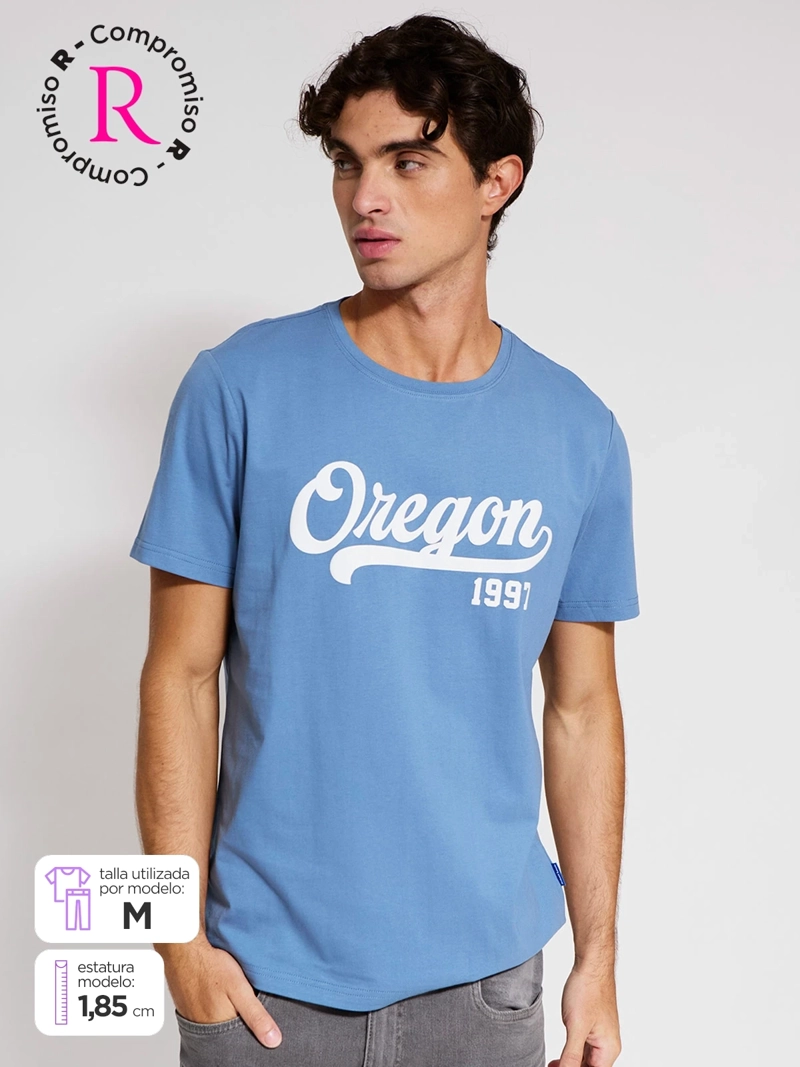 POLERA HOMBRE ROBERT LEWIS ALGODÓN MANGA CORTA ESTAMPADA - 1