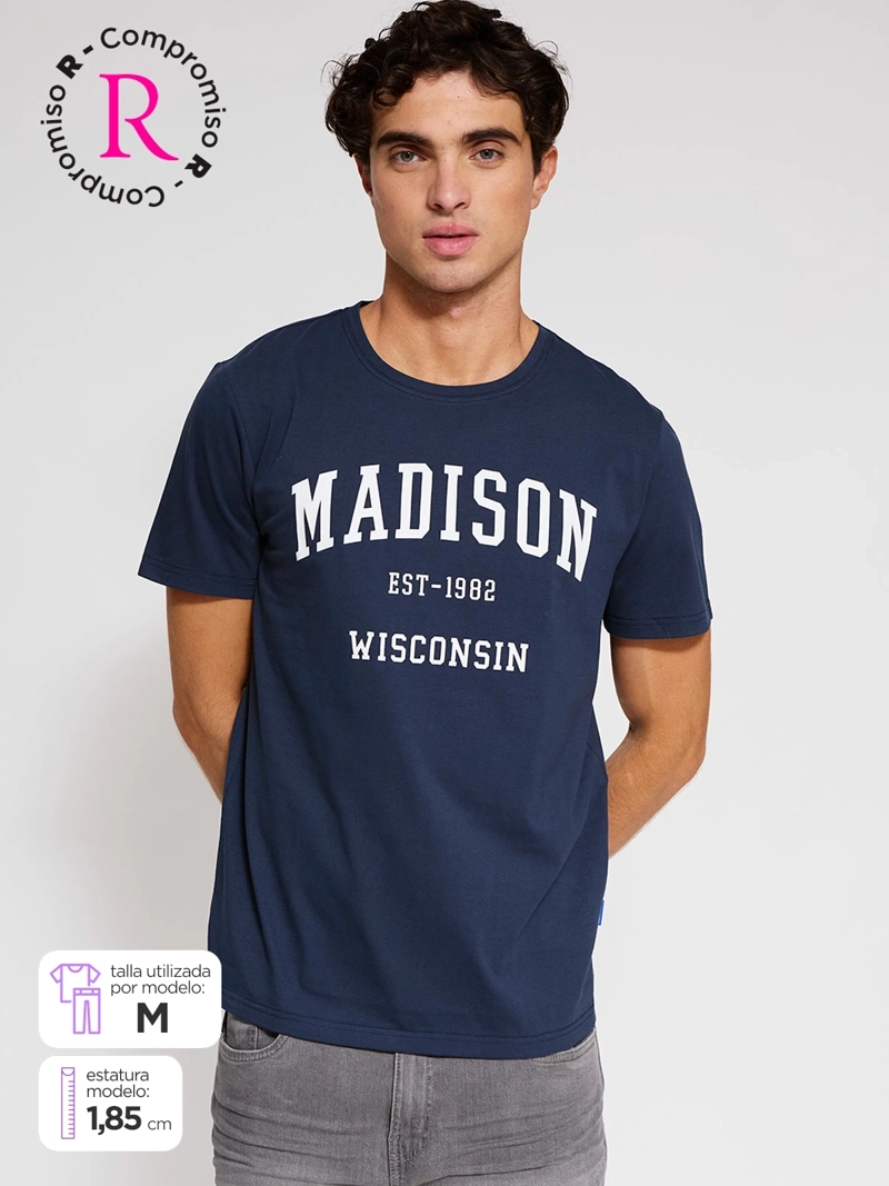 POLERA HOMBRE ROBERT LEWIS ALGODÓN MANGA CORTA ESTAMPADA - 1