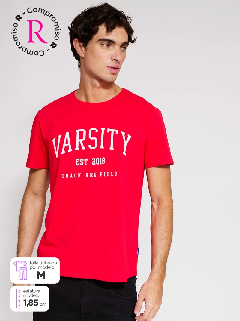 POLERA HOMBRE ROBERT LEWIS ALGODÓN MANGA CORTA ESTAMPADA - 1