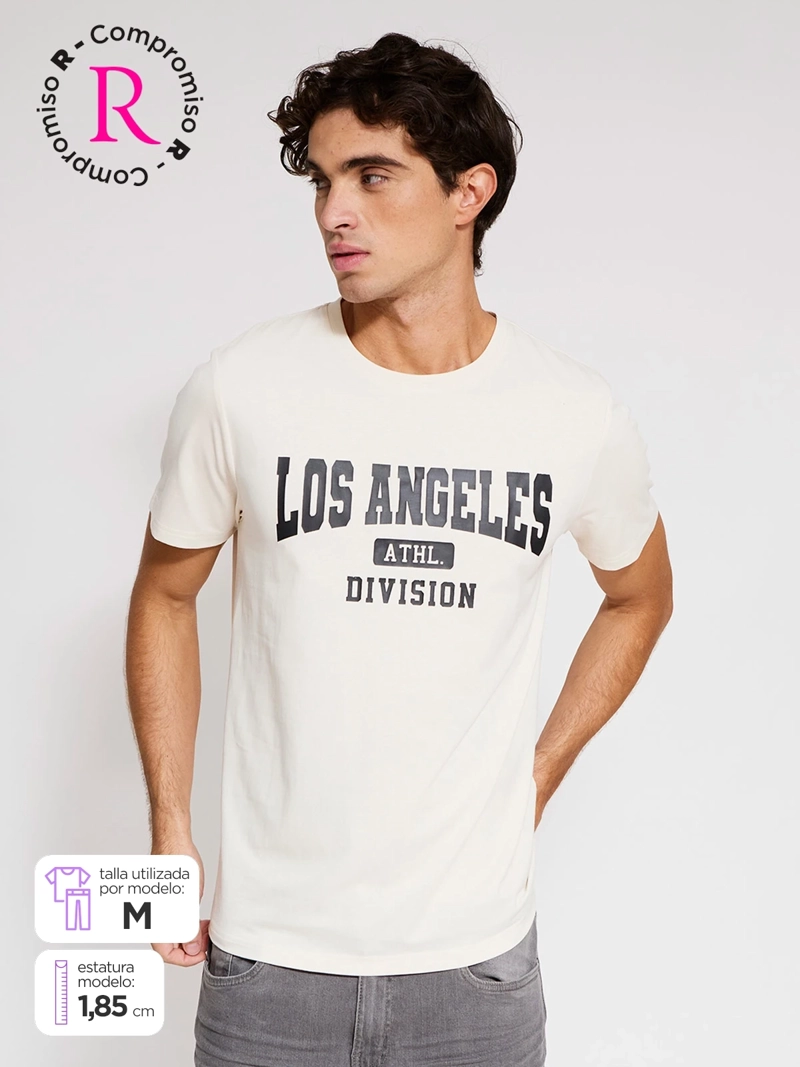 POLERA HOMBRE ROBERT LEWIS ALGODÓN MANGA CORTA ESTAMPADA - 1