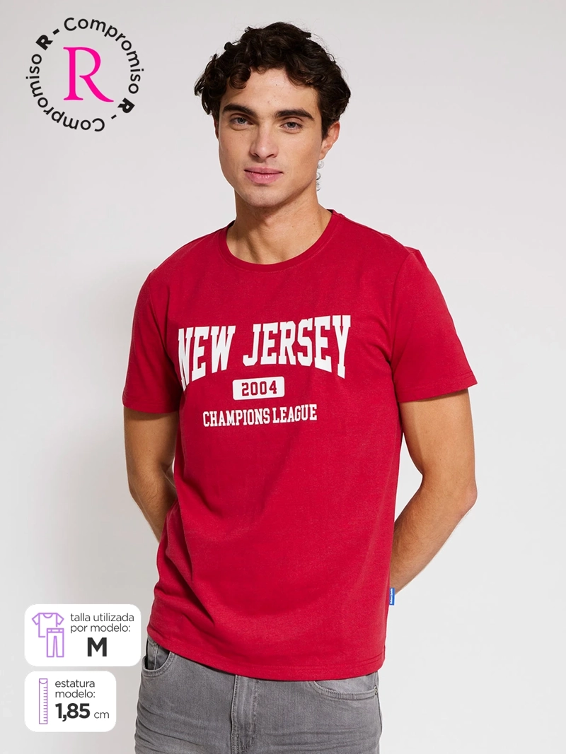 POLERA HOMBRE ROBERT LEWIS ALGODÓN MANGA CORTA ESTAMPADA - 1
