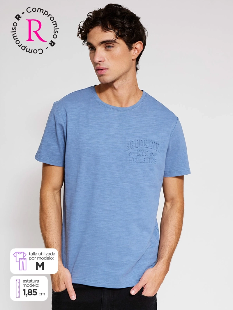 POLERA HOMBRE ROBERT LEWIS ALGODÓN MANGA CORTA ESTAMPADA - 1