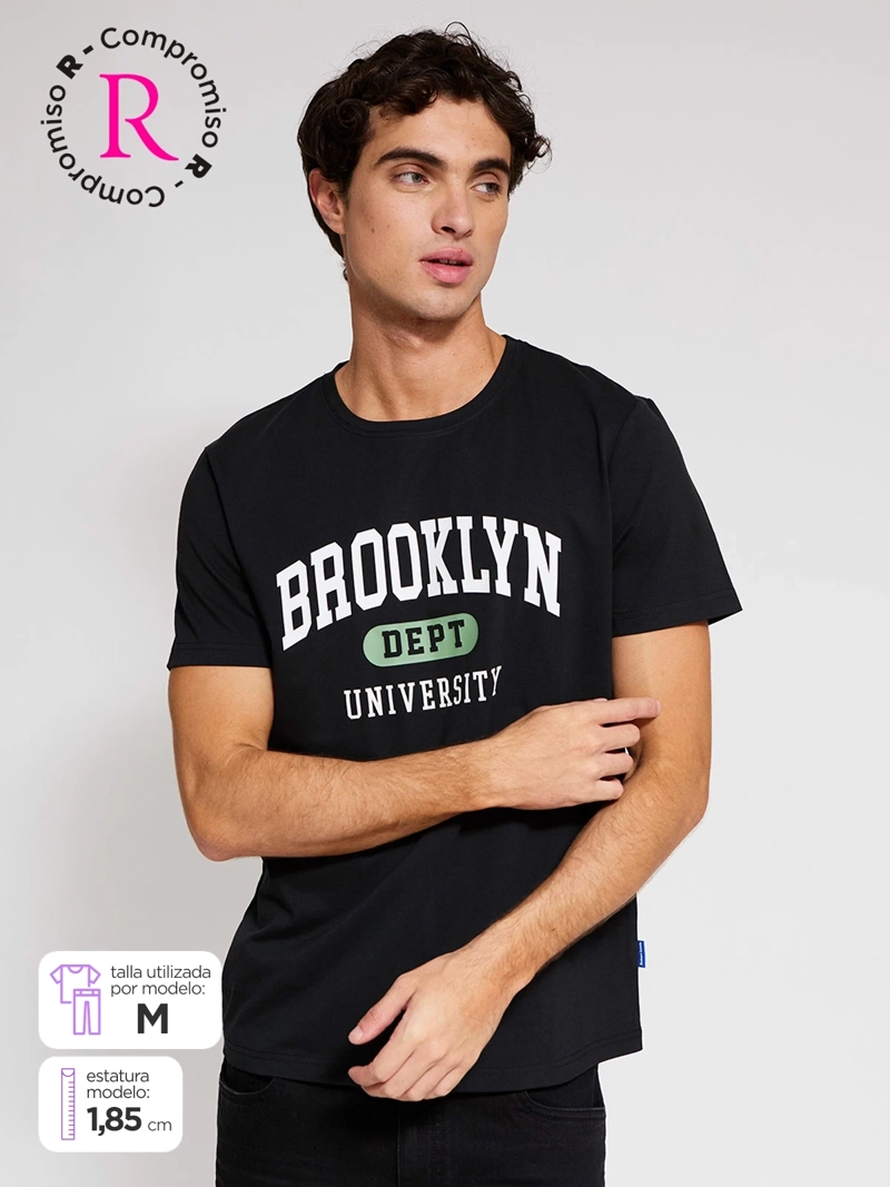 POLERA HOMBRE ROBERT LEWIS ALGODÓN MANGA CORTA ESTAMPADA - 1