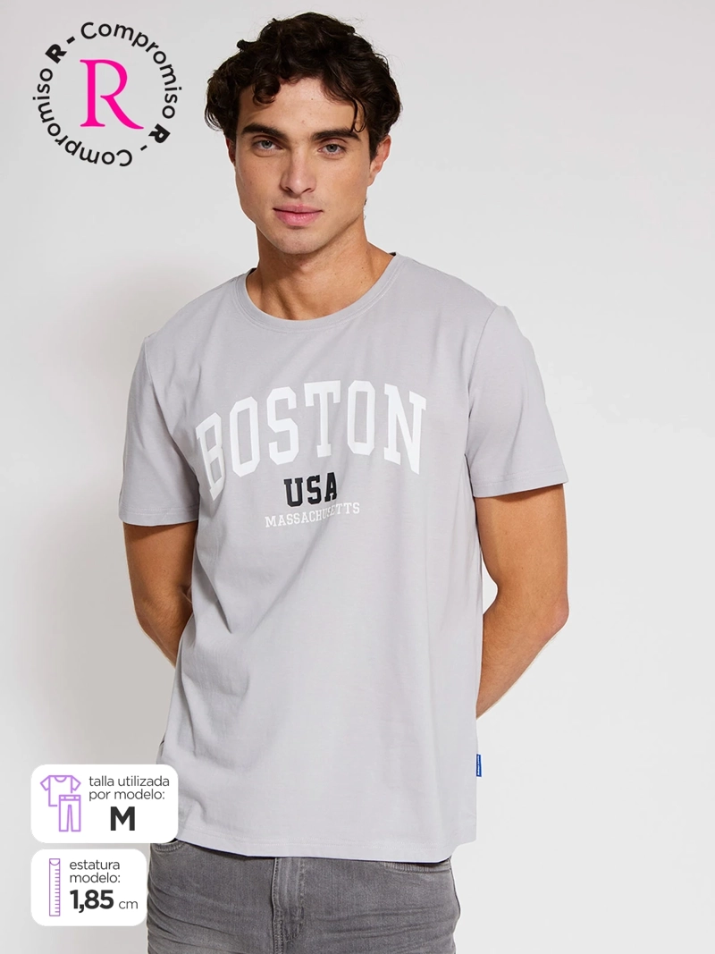 POLERA HOMBRE ROBERT LEWIS ALGODÓN MANGA CORTA ESTAMPADA - 1