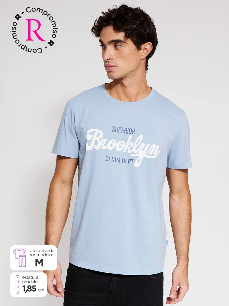POLERA HOMBRE ROBERT LEWIS ALGODÓN MANGA CORTA ESTAMPADA