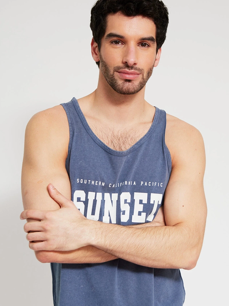 POLERA HOMBRE ROBERT LEWIS ALGODÓN SIN MANGAS ESTAMPADA - 3