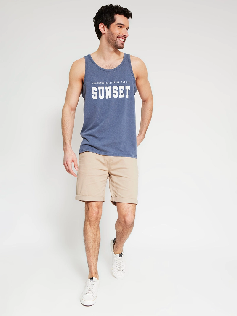 POLERA HOMBRE ROBERT LEWIS ALGODÓN SIN MANGAS ESTAMPADA - 4