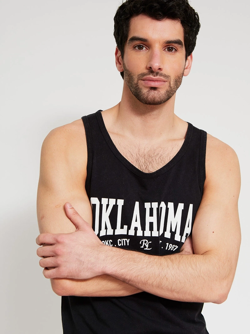 POLERA HOMBRE ROBERT LEWIS ALGODÓN SIN MANGAS ESTAMPADA - 3