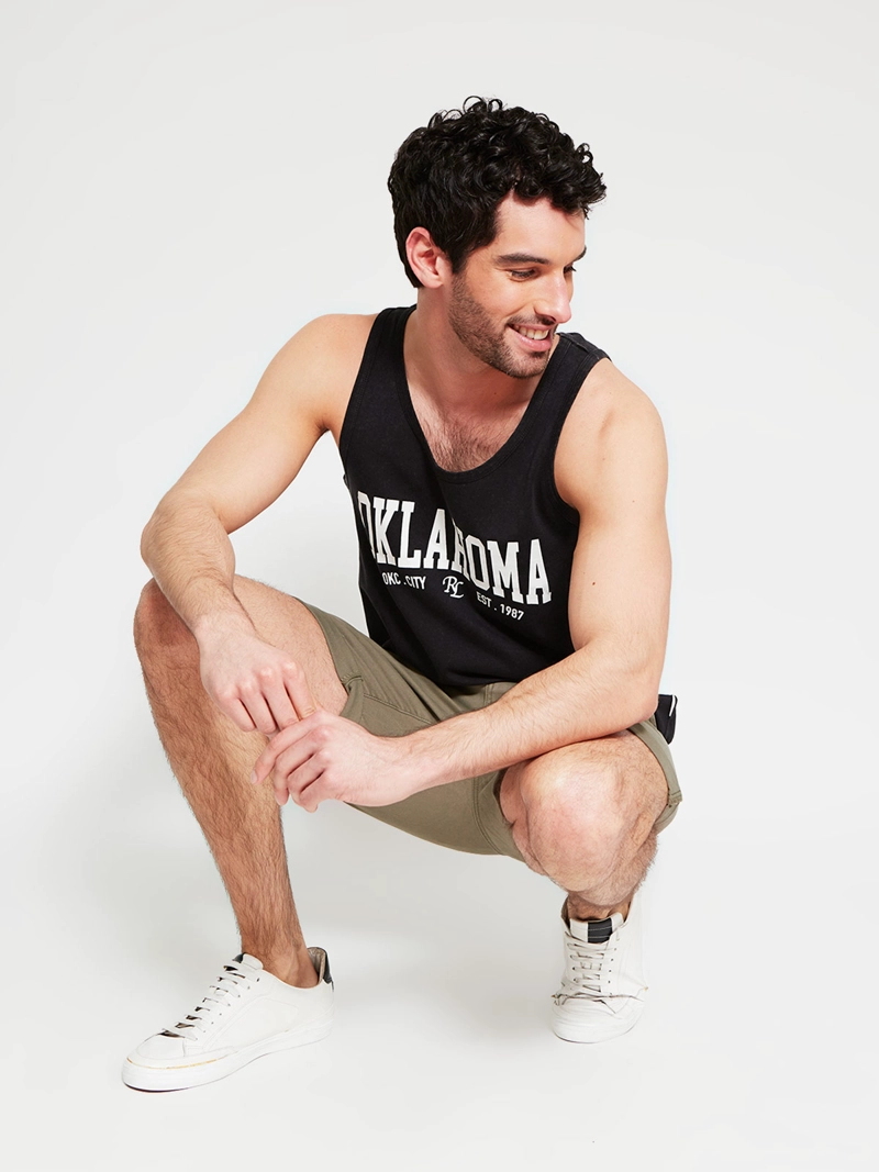 POLERA HOMBRE ROBERT LEWIS ALGODÓN SIN MANGAS ESTAMPADA - 4