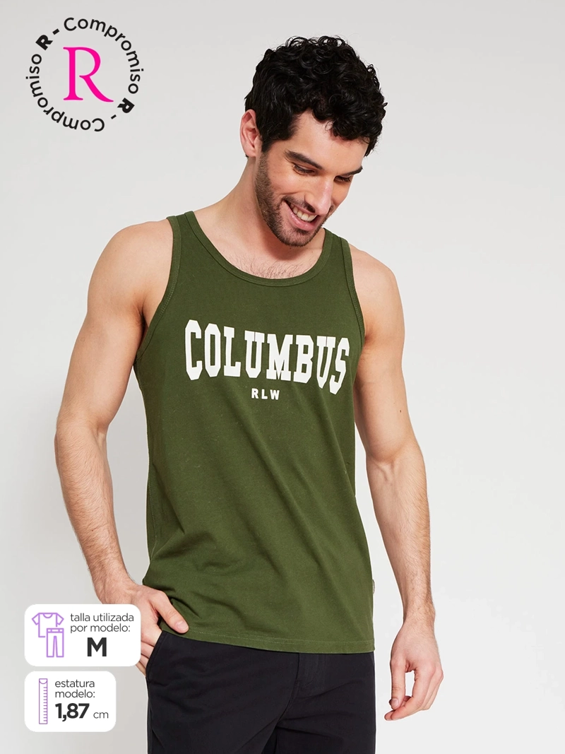 POLERA HOMBRE ROBERT LEWIS ALGODÓN SIN MANGAS ESTAMPADA