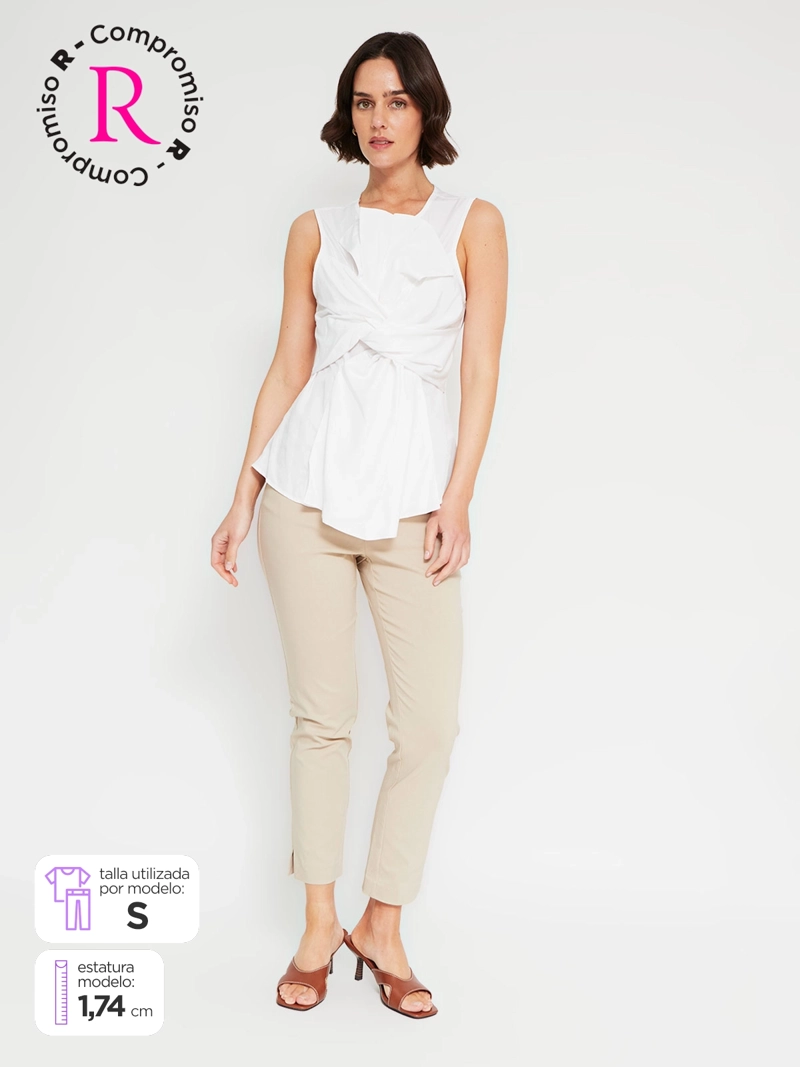 PANTALÓN MUJER CACHAREL CINTURA ELASTICADA