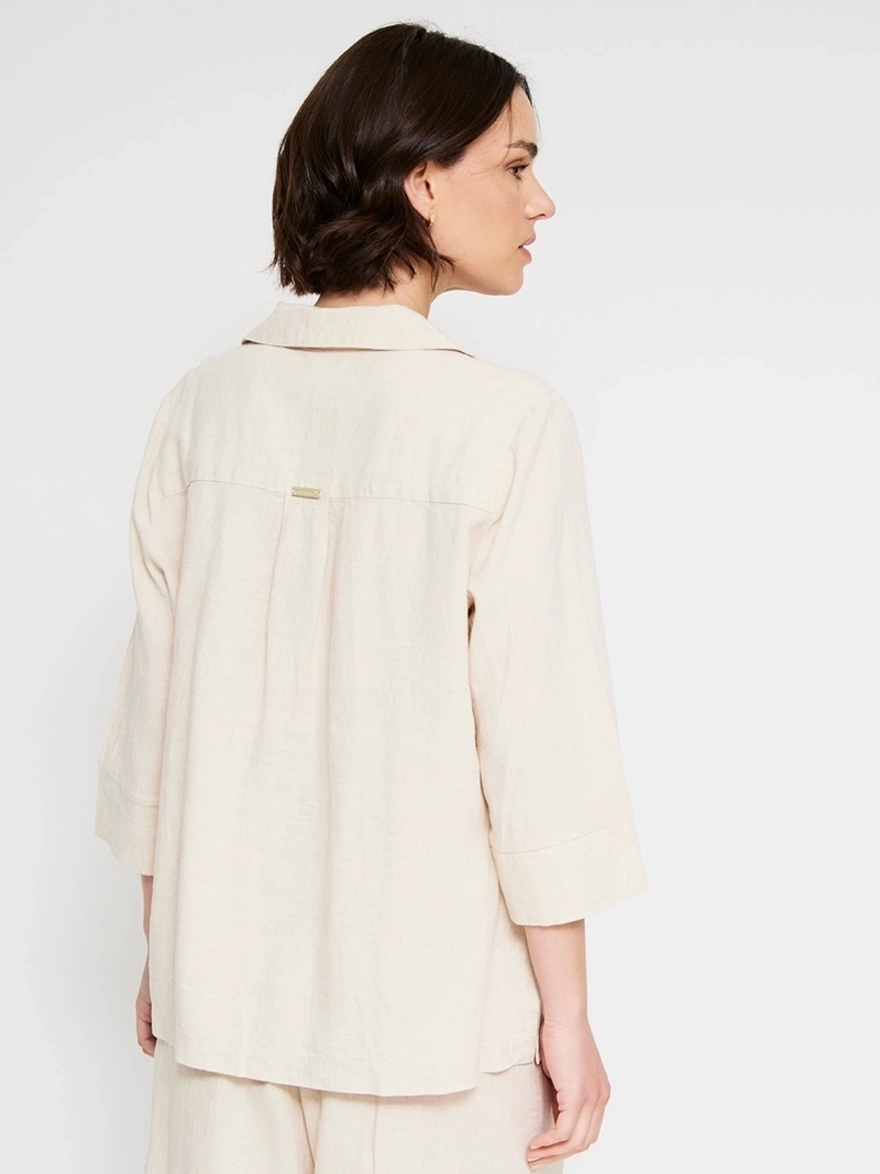 BLUSA MUJER CACHAREL LINO MANGA 3/4 - 2