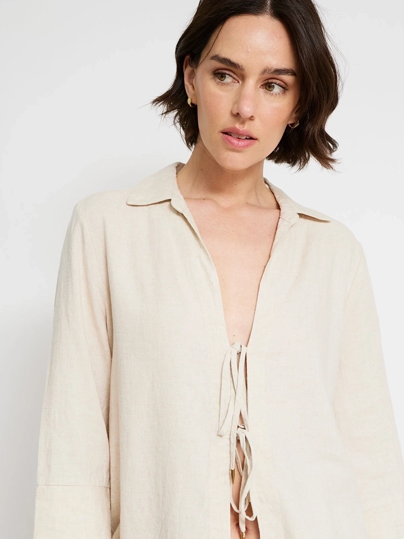 BLUSA MUJER CACHAREL LINO MANGA 3/4 - 3