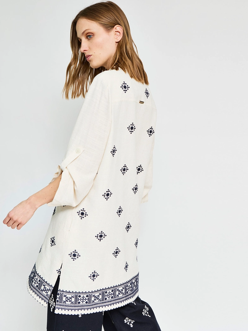 BLUSA MUJER CACHAREL LINO MANGA 3/4 - 2