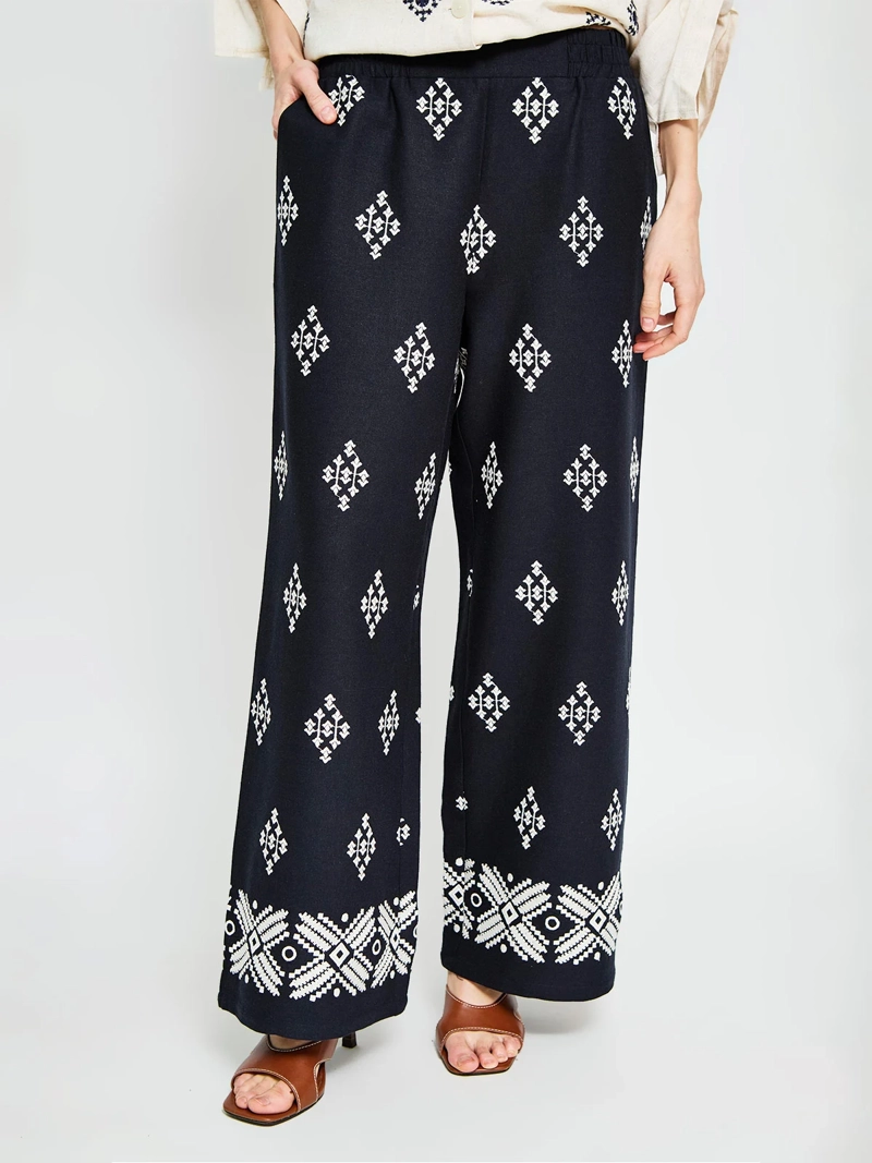PANTALÓN MUJER CACHAREL LINO FLUIDO - 2