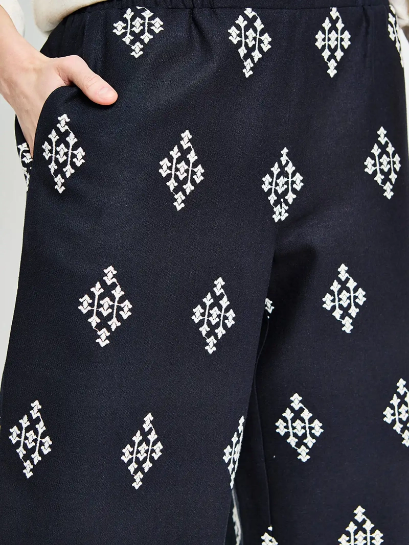 PANTALÓN MUJER CACHAREL LINO FLUIDO - 4