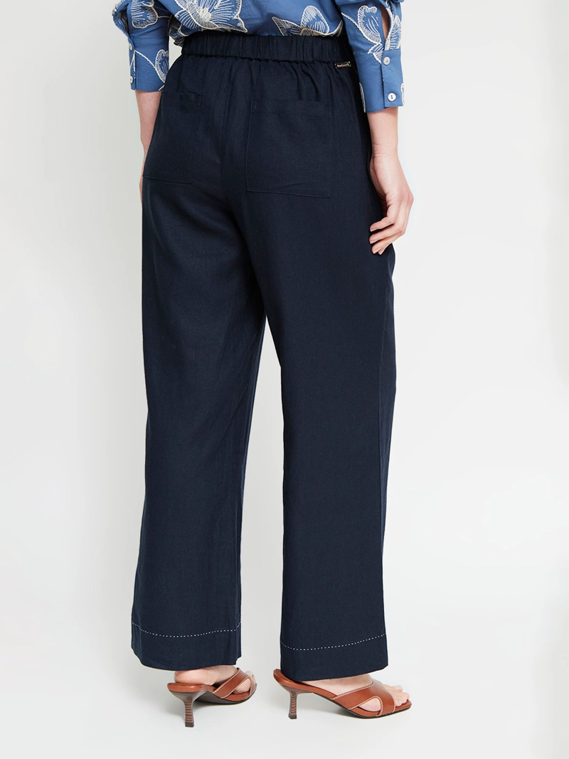 PANTALÓN MUJER CACHAREL LINO FLUIDO - 3