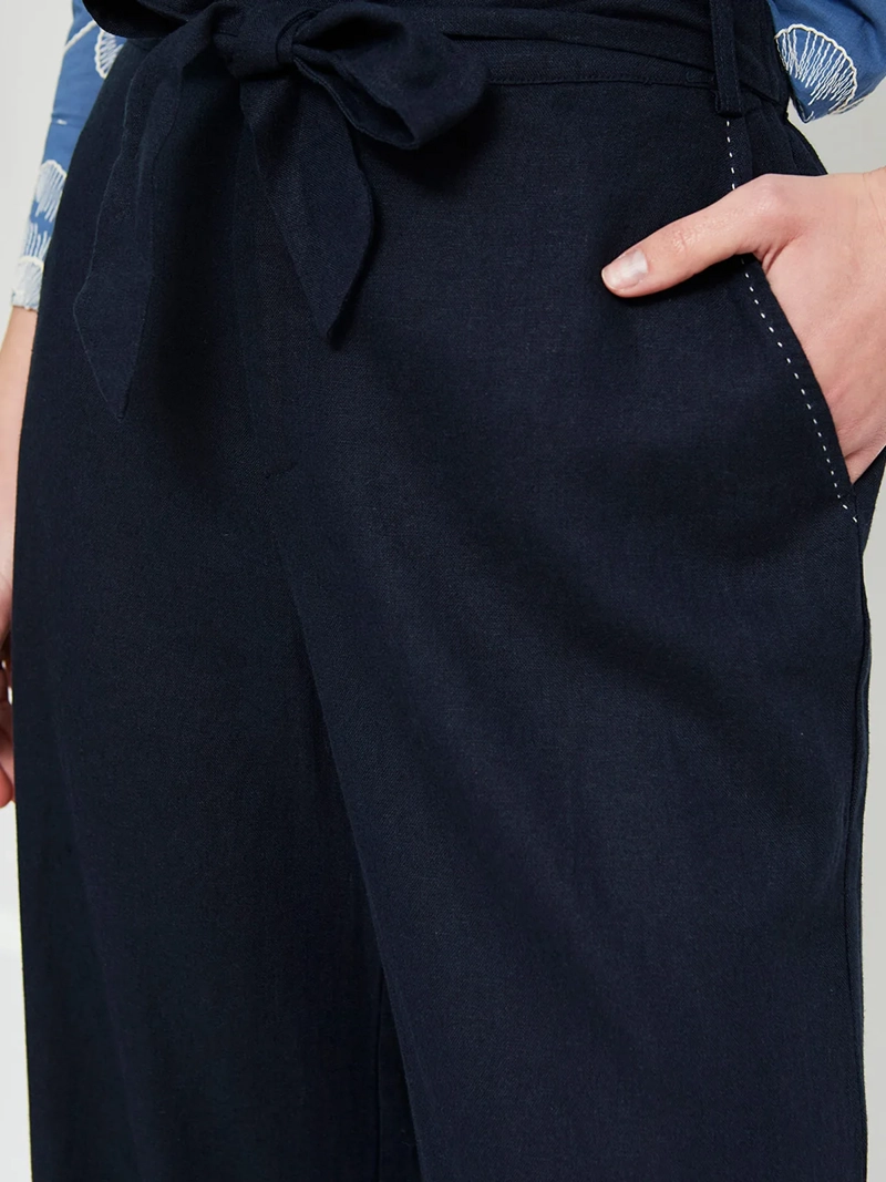 PANTALÓN MUJER CACHAREL LINO FLUIDO - 4