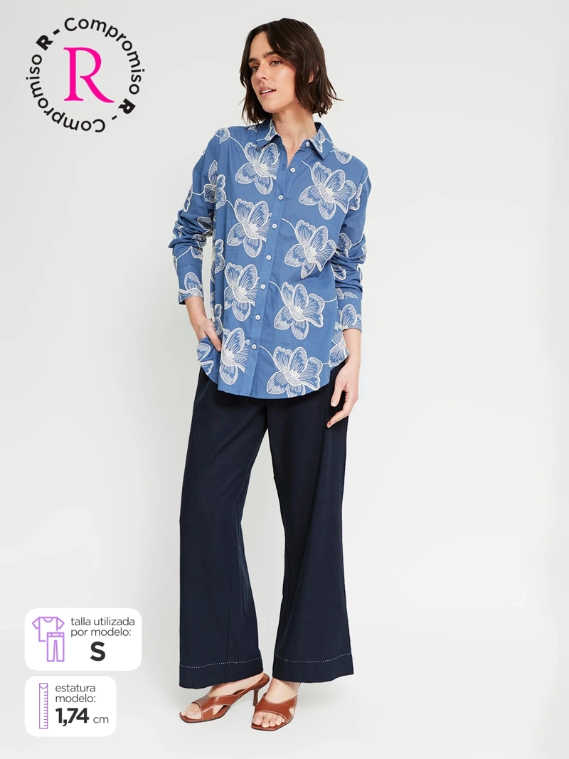 PANTALÓN MUJER CACHAREL LINO FLUIDO