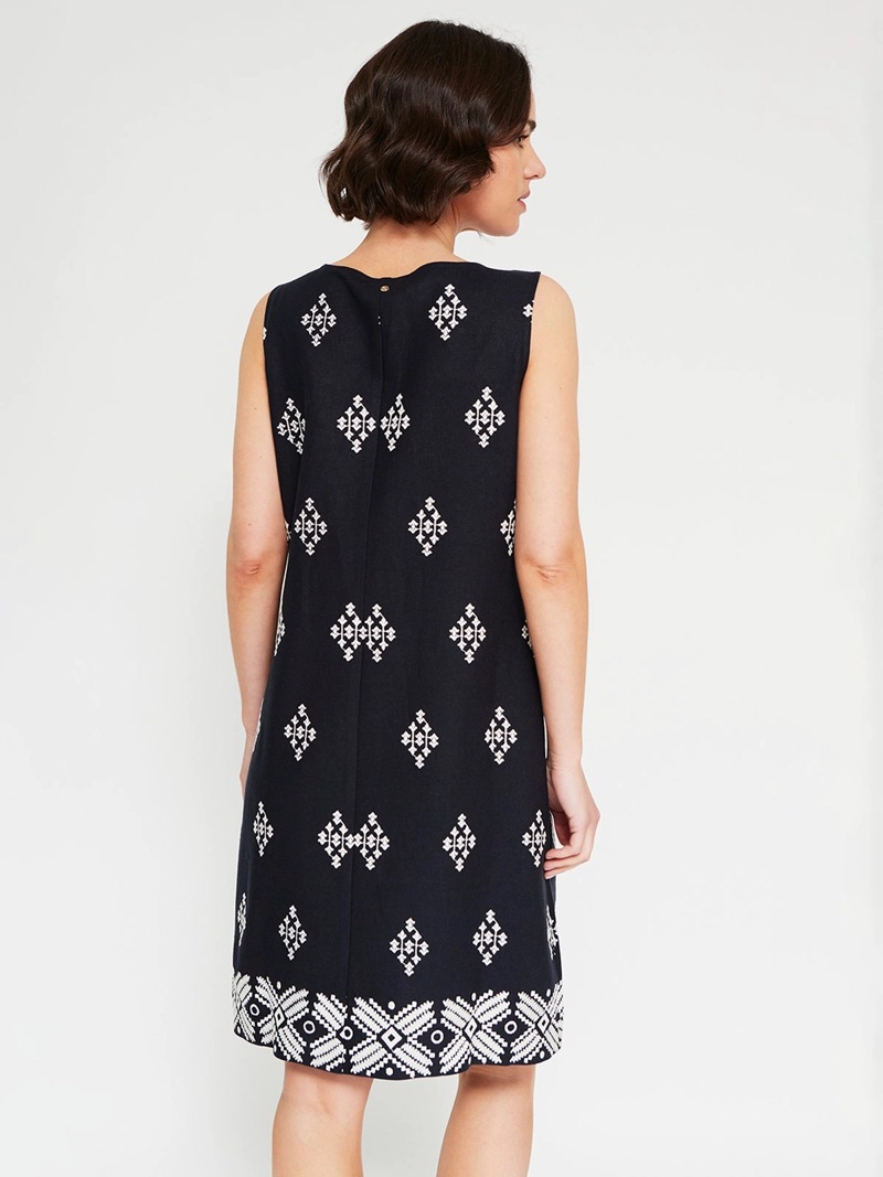VESTIDO MUJER CACHAREL LINO CORTO JUMPER - 3