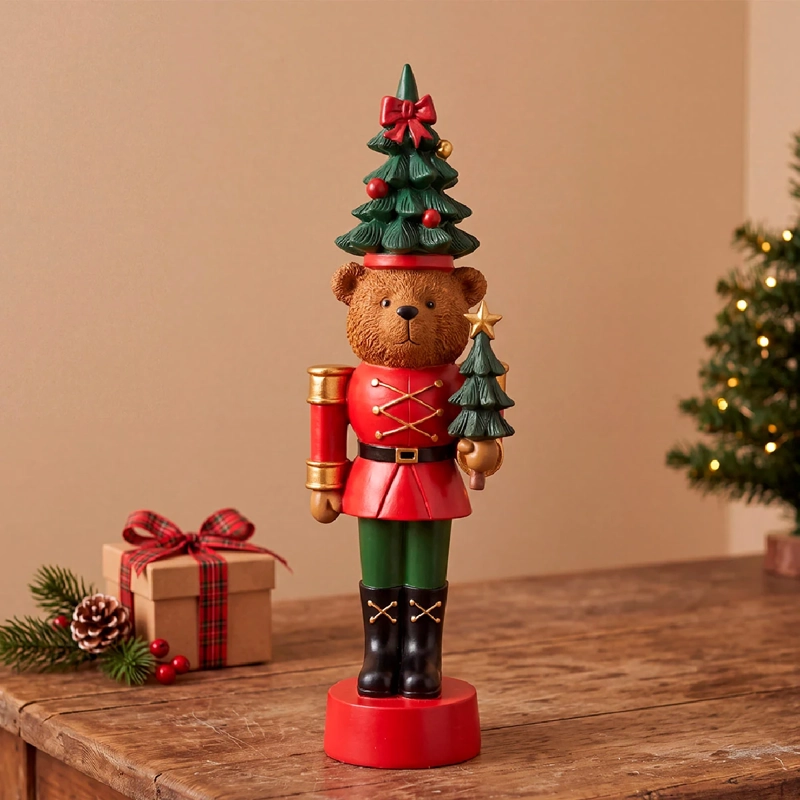 ADORNO NAVIDEÑO RIPLEY HOME TEDDY OSO CASCANUECES ÁRBOL  - 1