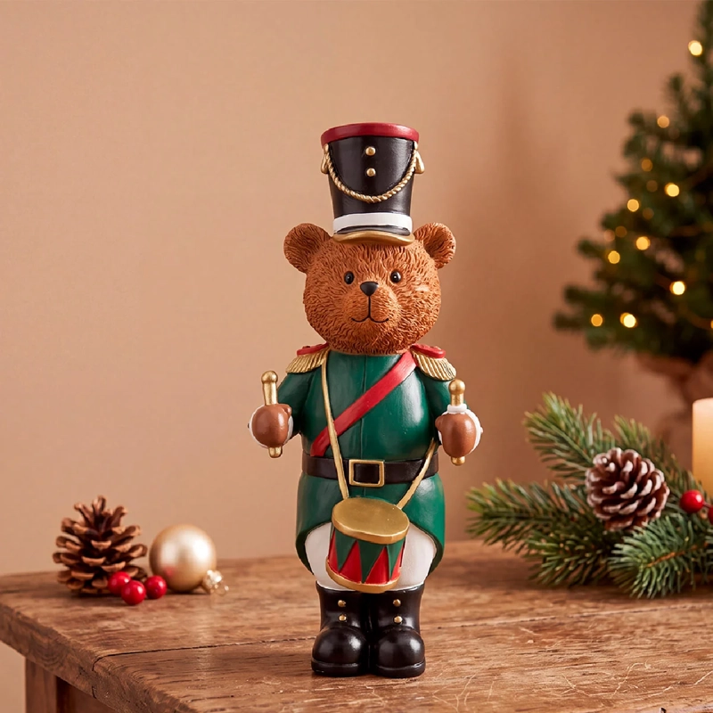 ADORNO NAVIDEÑO RIPLEY HOME TEDDY OSO CASCANUECES TAMBOR  - 1