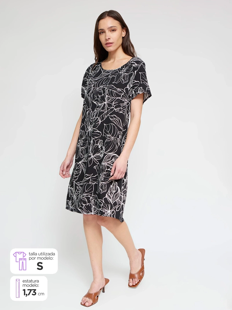 VESTIDO MUJER AZIZ CORTO ESTAMPADO