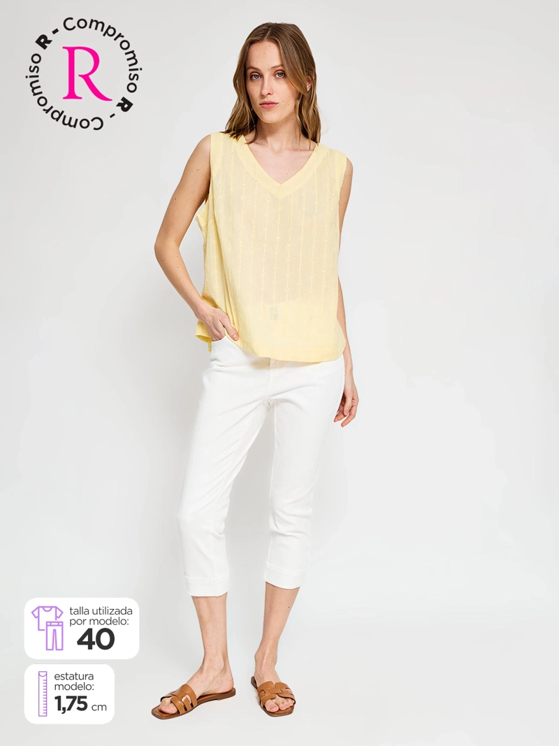 PANTALÓN MUJER AZIZ ALGODÓN CAPRI - 1