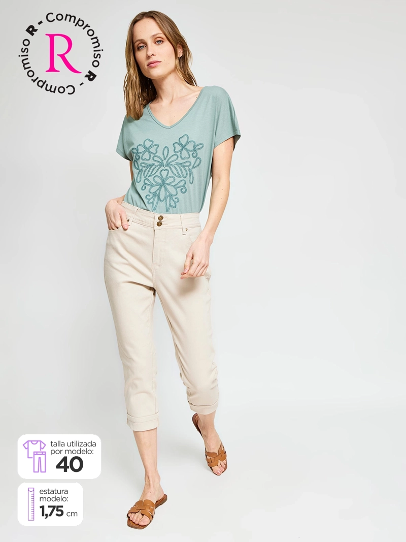 PANTALÓN MUJER AZIZ ALGODÓN CAPRI - 1