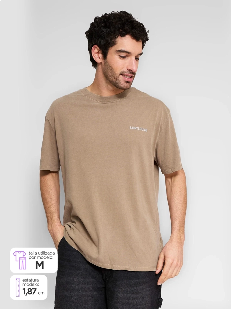 POLERA HOMBRE BARBADOS ALGODÓN OVERSIZE ESTAMPADA - 1