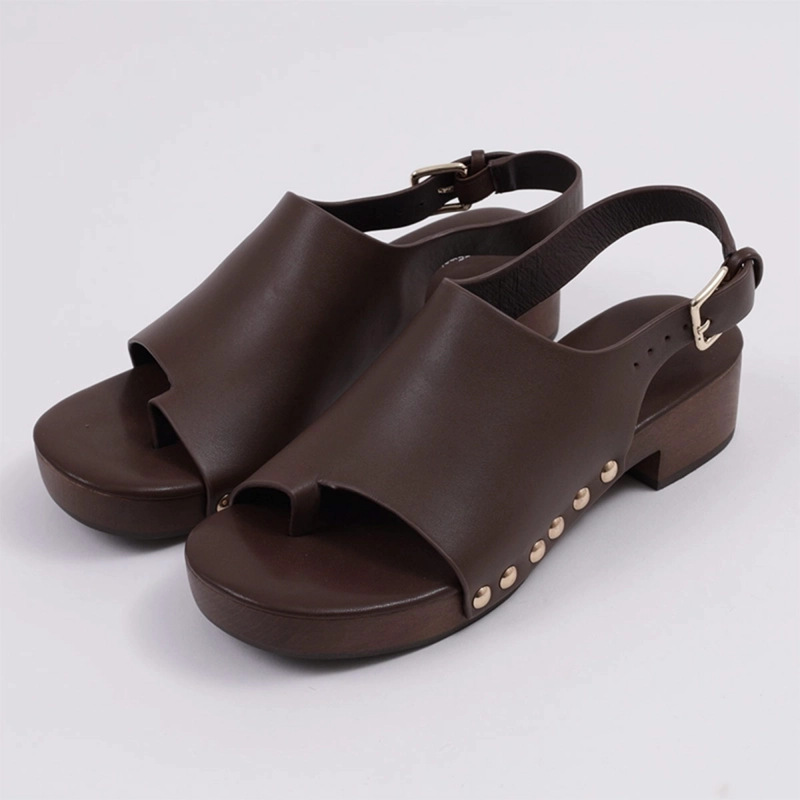 SANDALIAS MUJER JEFFRE CAMPBELL CAFÉ PIPPER CUERO - 4
