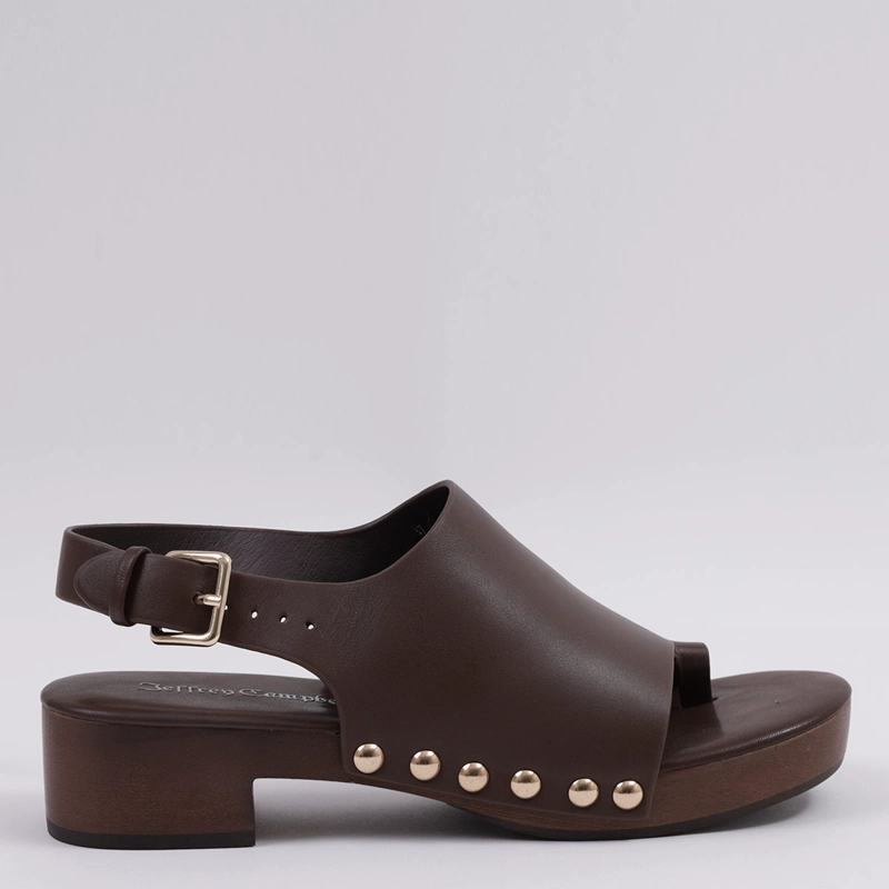 SANDALIAS MUJER JEFFRE CAMPBELL CAFÉ PIPPER CUERO - 1
