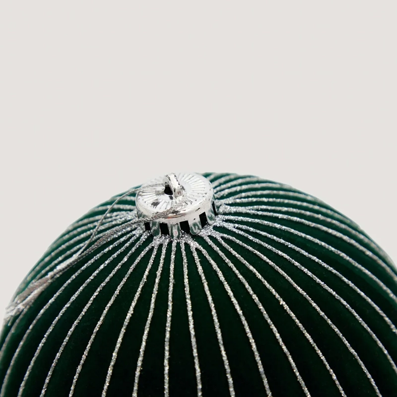 ADORNO NAVIDEÑO RIPLEY HOME TRADITIONAL XMAS ESFERA BRILLO ACANALADO VERDE - 3