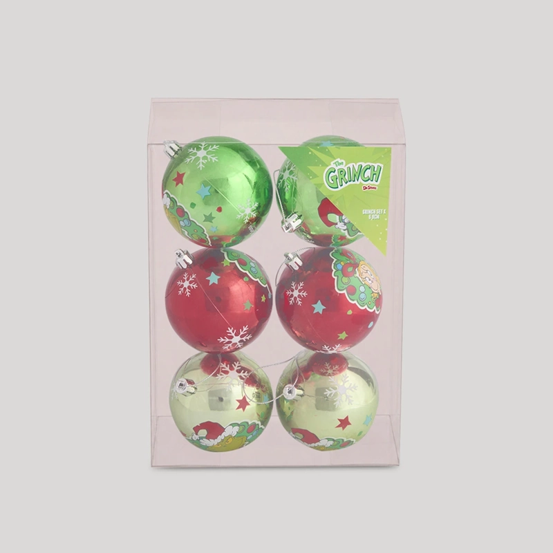 SET X6 ADORNOS NAVIDEÑO GRINCH 8 CM - 5