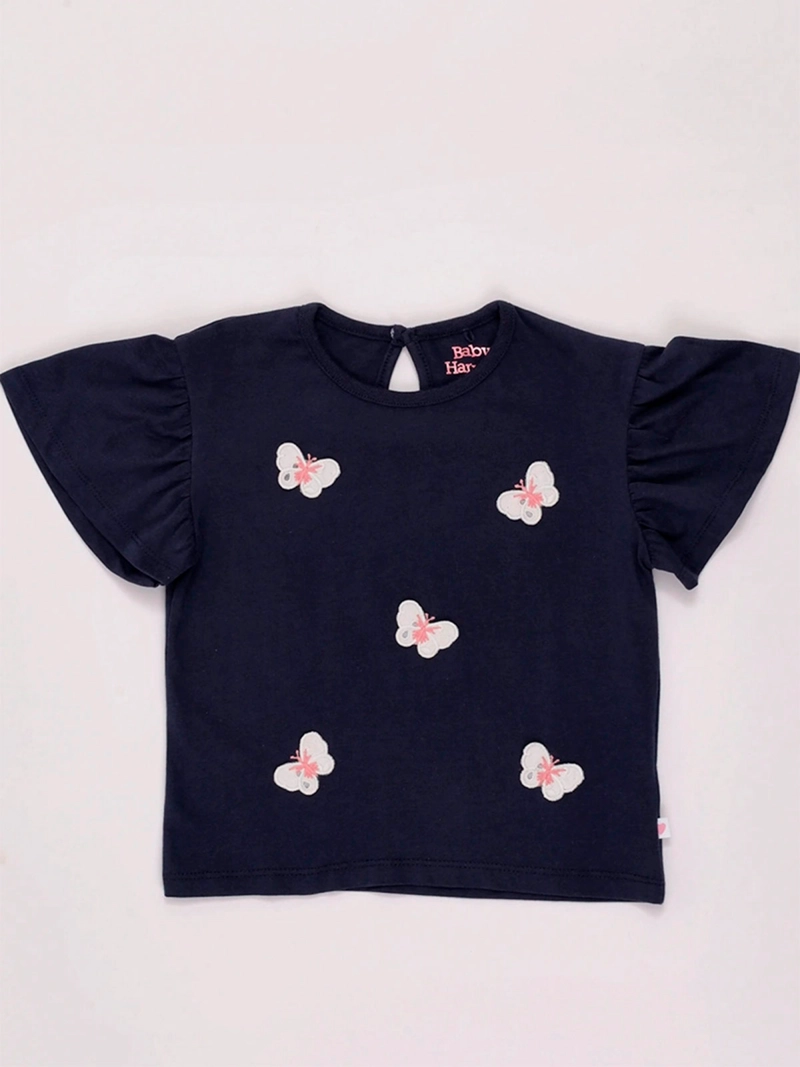 POLERA NIÑA BABY HARVEST MANGA CORTA ALGODÓN APLICACIONES - 3