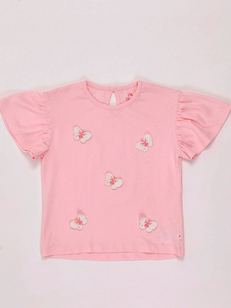 POLERA NIÑA BABY HARVEST MANGA CORTA ALGODÓN APLICACIONES - 3