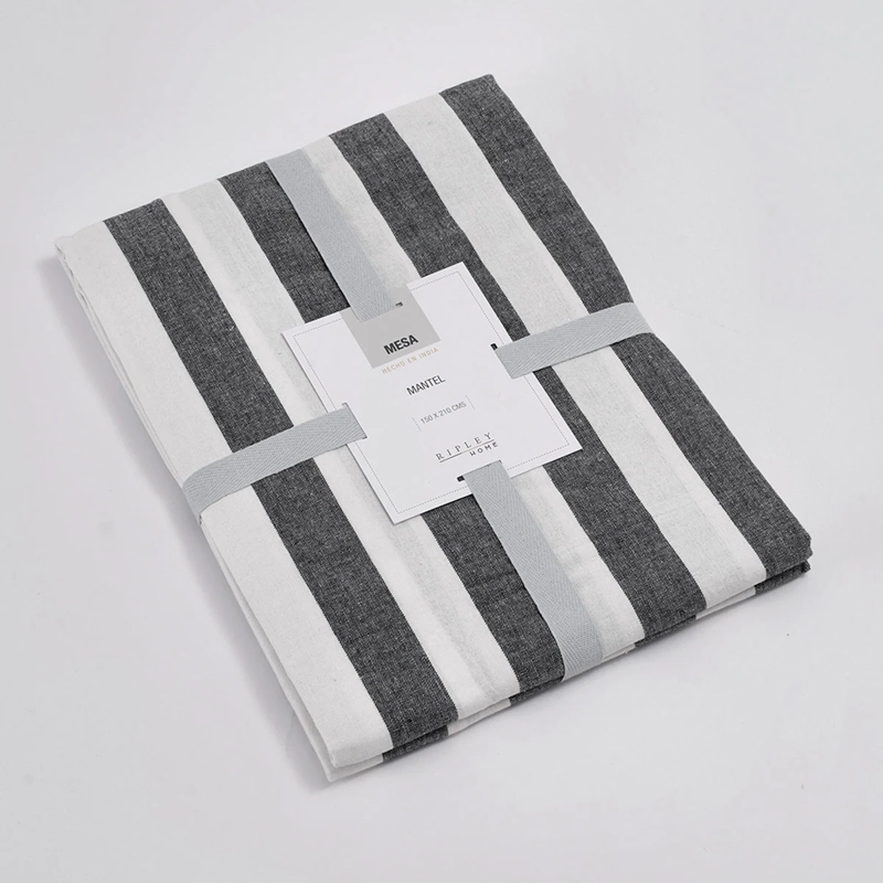 MANTEL RIPLEY HOME LÍNEAS 150X210 CM BLACK AND WHITE - 1
