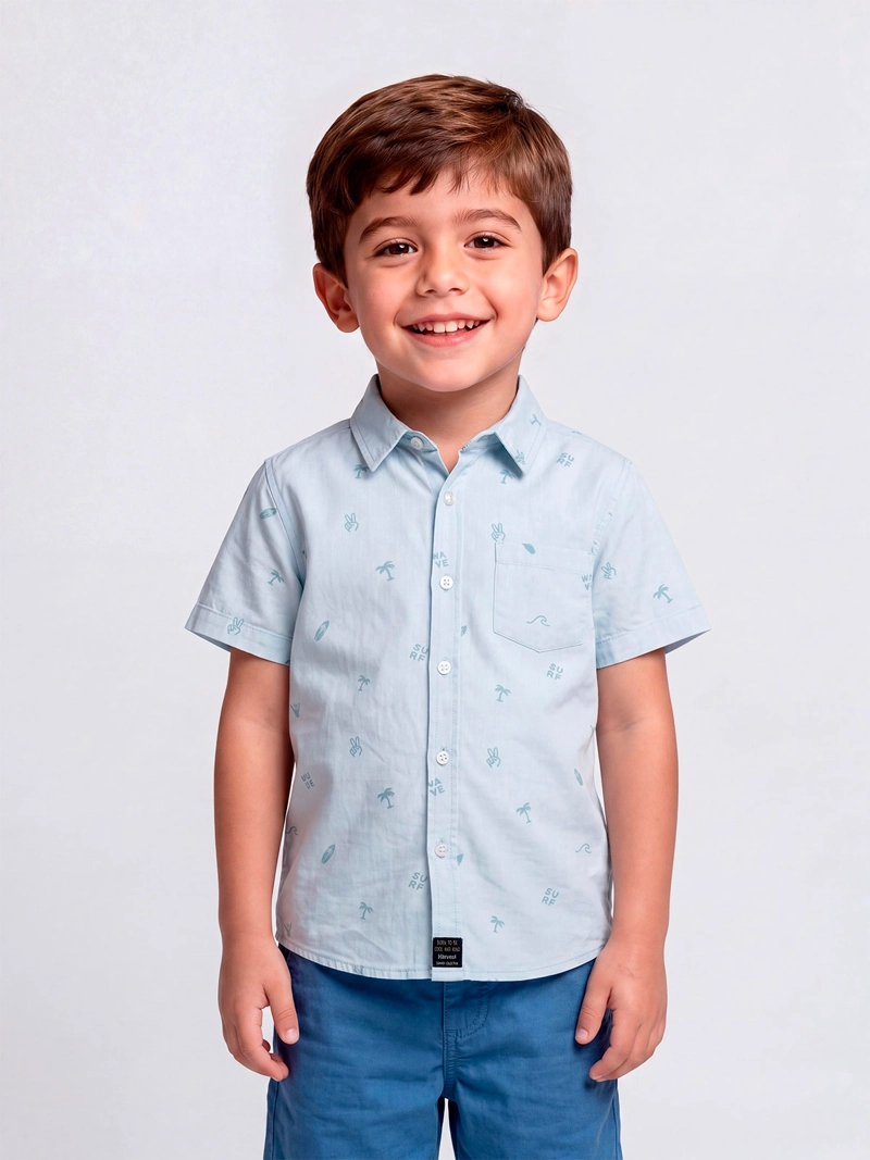 CAMISA NIÑO HARVEST MANGA CORTA ALGODÓN