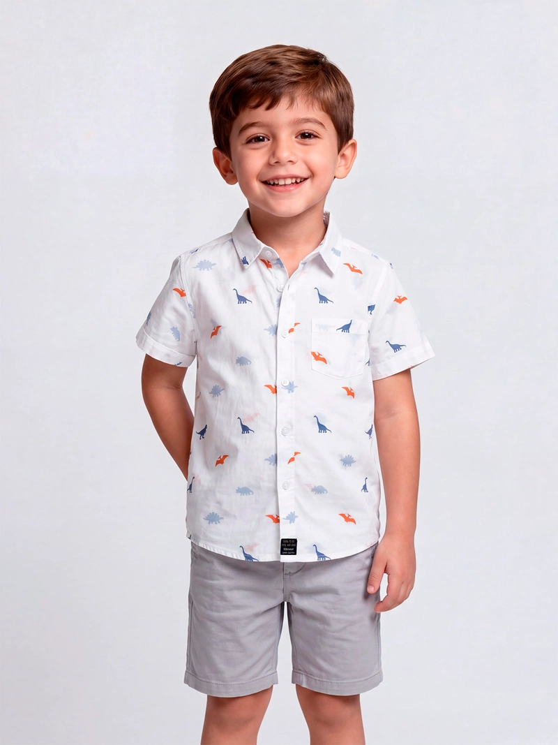 CAMISA NIÑO HARVEST MANGA CORTA ALGODÓN