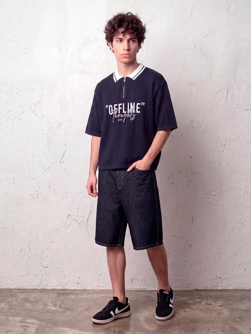 POLERA HOMBRE INDEX CUELLO POLO MANGA CORTA TEJIDA - 4