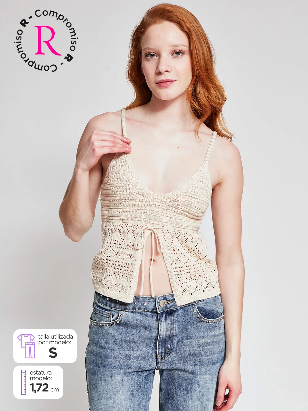 POLERA MUJER INDEX ALGODÓN SIN MANGAS AMARRAS - 1