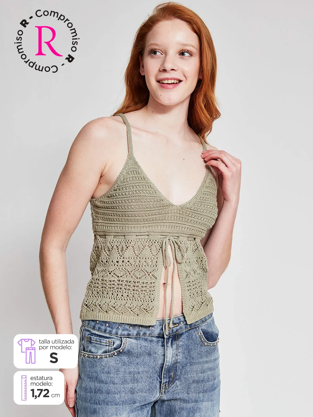 POLERA MUJER INDEX ALGODÓN SIN MANGAS AMARRAS - 1