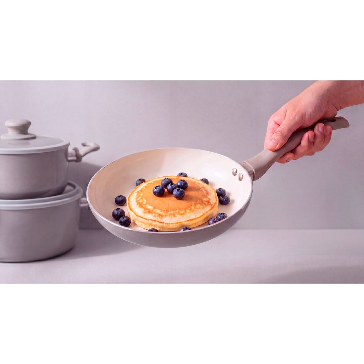 BATERÍA DE COCINA ILKO CERAMIC COLORS 7 PIEZAS GRIS - 6