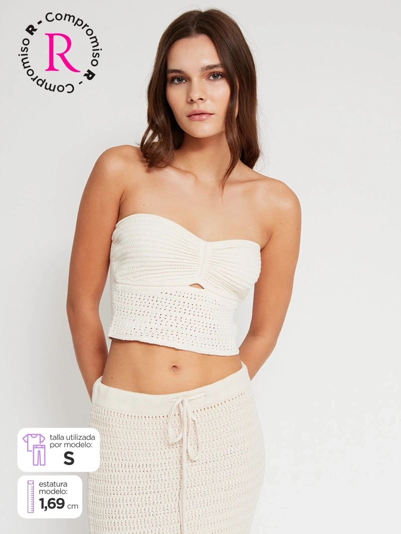 POLERA MUJER INDEX ALGODÓN STRAPLESS