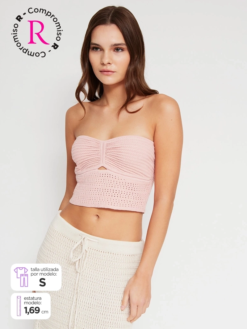 POLERA MUJER INDEX ALGODÓN STRAPLESS - 1