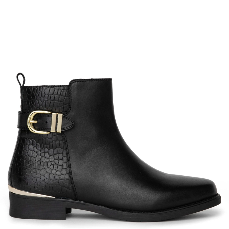 BOTINES MUJER GACEL NEGRO HORTENCIA CUERO - 1