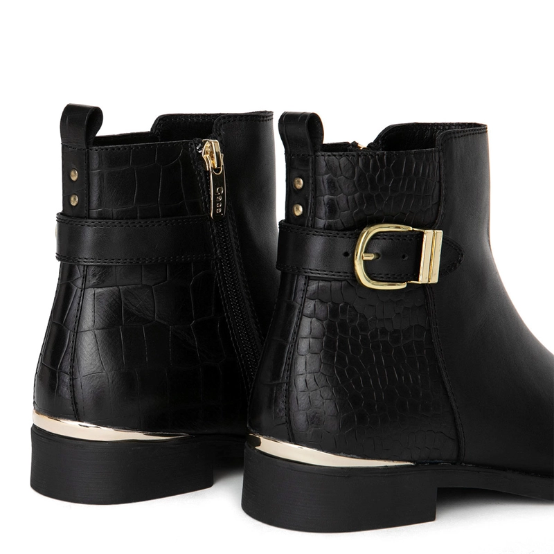 BOTINES MUJER GACEL NEGRO HORTENCIA CUERO - 5